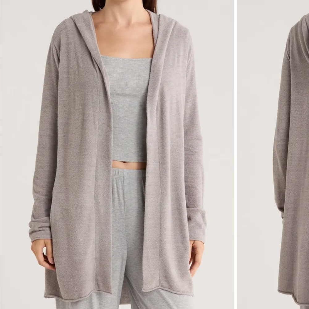 Barefoot Dreams gray Hooded Cardigan